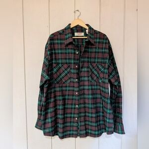 Vintage Big Mac Thick Flannel Plaid‎ Button Up Shirt Shacket Mens XXLT Red Green